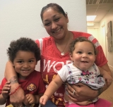 Susann with her daughter A’Mina and son Ar’mani at the Pregnancy Help Center of Galveston