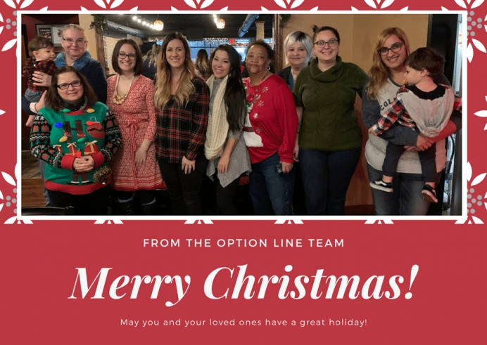 Dawn Truesdale is shown front left at last year&#039;s Option Line Christmas party