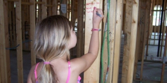 &quot;Hope,&quot; a fitting name for a girl whose brother was rescued from abortion by Options for Life, gave $2.38 for the center&#039;s new location. She&#039;s writing Matt. 19:14 - &quot;Let the children come to me&quot; during the remodel 