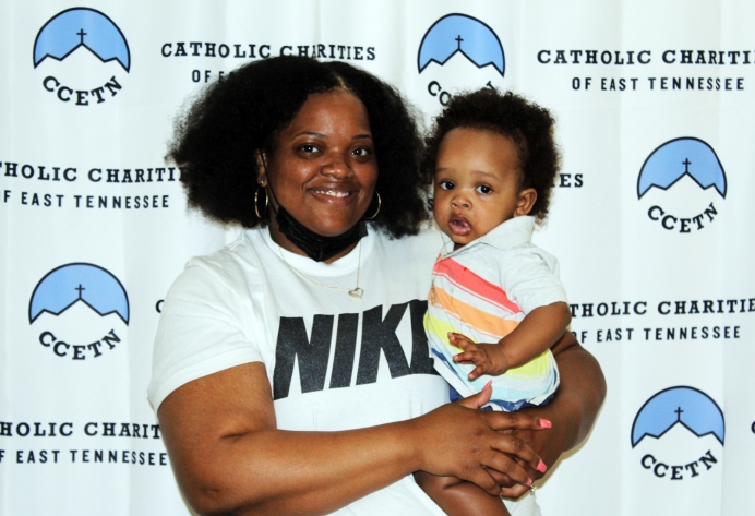 Pregnancy Help Center client Andreal and her son