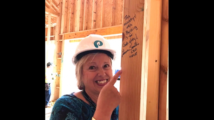 Lenna Smith, CEO of Piedmont Women&#039;s Center in Greenville, South Carolina, points to the first words written on the building&#039;s walls: &quot;This ministry and this building are for God’s glory.&quot;