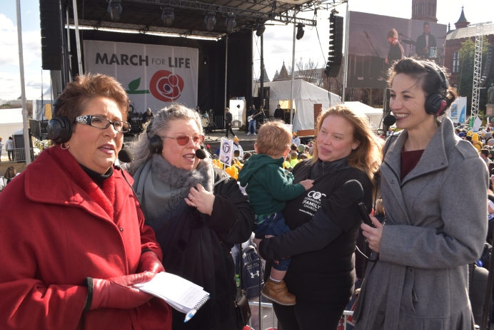 EWTN&#039;s Teresa Tomeo, Brembeck, Evalynn, Hezakiah, and Heartbeat International Vice President of Communications &amp; Marketing Andrea Trudden