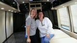 Jennifer Gunderman, APRC's Board President (left) with Theresa Suffern, APRC's Nurse Manager, in a Save the Storks bus, which they hope to bring to Little Rock by Dec. 2017.