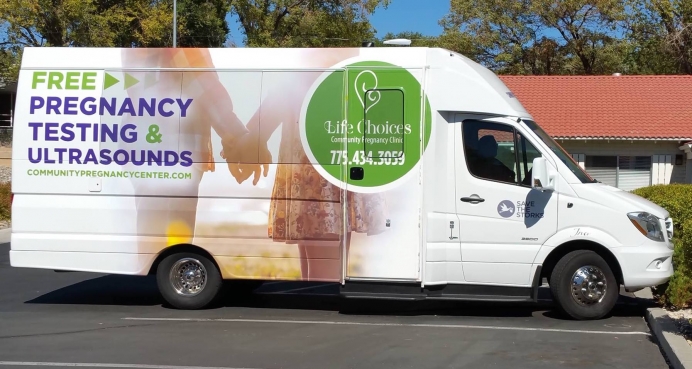 Life Choices&#039; mobile ultrasound unit, which the organization put on the road in 2017.