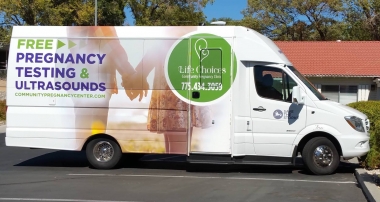 Life Choices&#039; mobile ultrasound unit, which the organization put on the road in 2017.