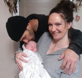 Baby Leo, dad Tom and mom Amy