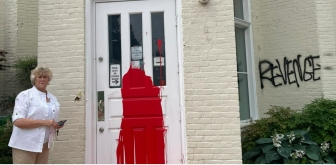 Vandals dumped a bucket of red paint on the Washington, D.C.-based Capitol Hill Crisis Pregnancy Center in June, spray-painted the words &quot;Jane&#039;s Revenge&quot; on the wall of the center, and egged the windows. 