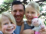 Jay Hobbs with his two oldest daughters