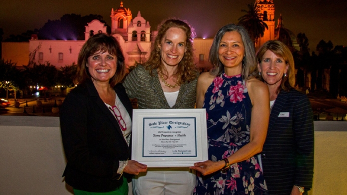 (Left to Right) Trisha Lewis, Michaelene Fredenburg, Tanya Flores (Sierra’s Reproductive Grief Support Coordinator), and Carol Porter from Life Perspectives