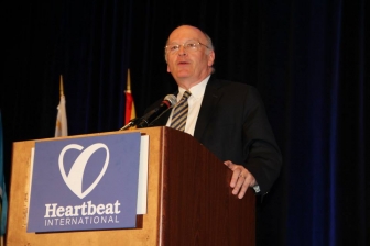 Chuck Donovan at his keynote address for the 2015 Heartbeat International Annual Conference.