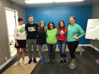 A group of volunteers at a recent work day for Quad Cities Pregnancy Resource Center in Moline, Ill.