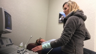 Life&#039;s Options Pregnancy Center trying out their new ultrasound, which is set to go into use this spring. 