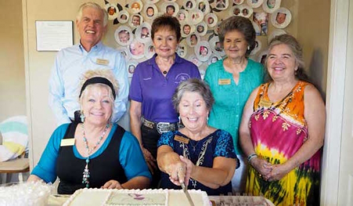 The Highland Lakes Pregnancy Resource Center in Kingsland celebrated its fifth anniversary July 14. The center provides a host of services and support for women who have had an abortion, are considering it, or who are pregnant and need assistance. Pictured are center board co-chairman Richard Goertz (back, left), volunteer Judy Breaux, volunteer coordinator Janine Grace, volunteer coordinator Nancy Cummins, co-founder Sheila Wier (front, left) and co-founder Linda Brossett. 