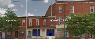 AlphaCare&#039;s new location, just one wall away from Kermit Gosnell&#039;s shuttered abortion clinic.