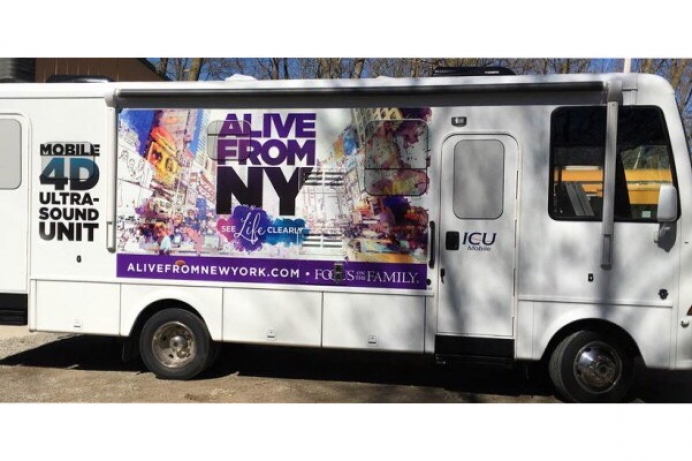 Focus on the Family and ICU Mobile&#039;s &quot;Alive from New York&quot; ultrasound mobile unit