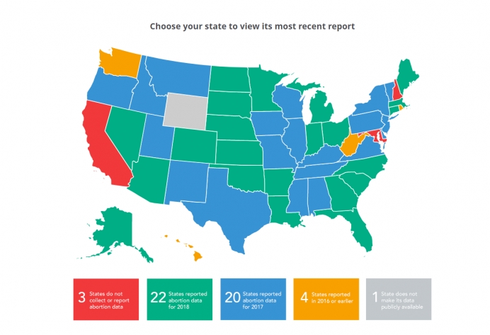 CLI&#039;s U.S. abortion data map as its results appeared upon initial release 