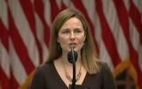 Judge Amy Coney Barrett speaks in the White House Rose Garden as her nomination to the Supreme Court is announced