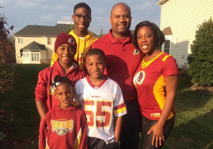 D.J. and Glorya Jordan and their family in 2016.