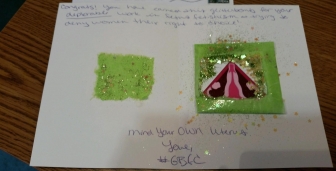 A sample of the mailings sent by &quot;Glitter Bombs For Choice&quot; 