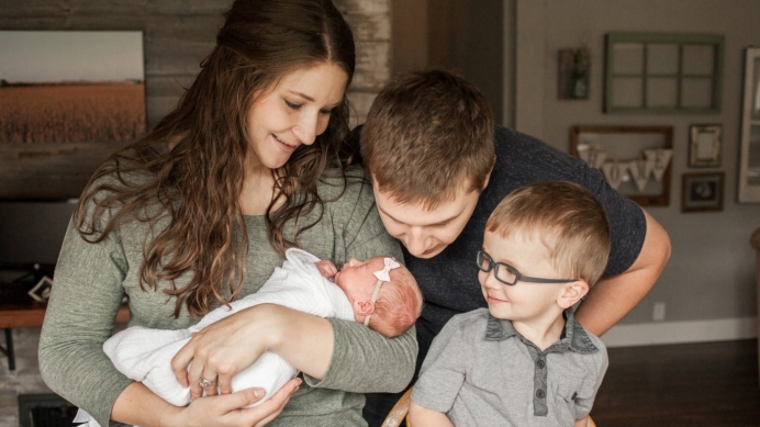 Emily and Jeremy Eekoff with their children, Liam (2) and Ruby.
