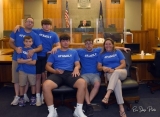 Rita Marlow and Seth Lentchner's family at their adoption of Nate Ross