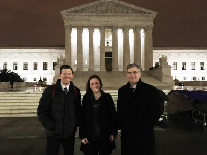 Heartbeat International&#039;s Jay Hobbs, Danielle White and Jor-El Godsey at U.S. Supreme Court.