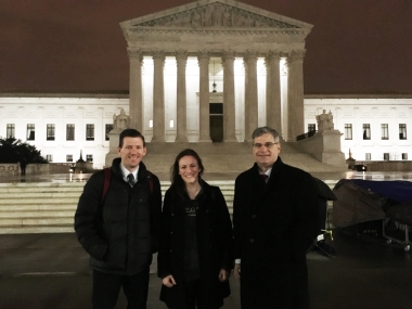Heartbeat International&#039;s Jay Hobbs, Danielle White and Jor-El Godsey at U.S. Supreme Court.