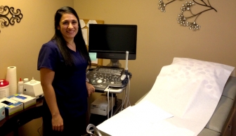 Alondra Cooley, New Hope&#039;s nurse manager, in the newly opened ultrasound room.