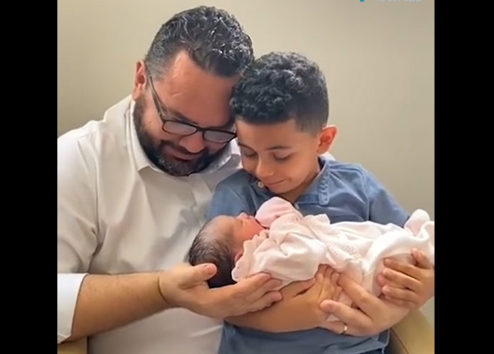 WATCH: Emotional video as father and son meet ‘miracle’ baby girl