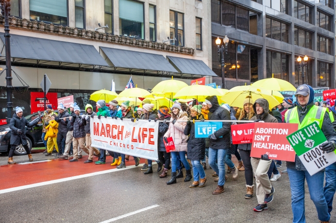 2020 March for Life Chicago crowd floods Michigan Avenue despite inclement weather