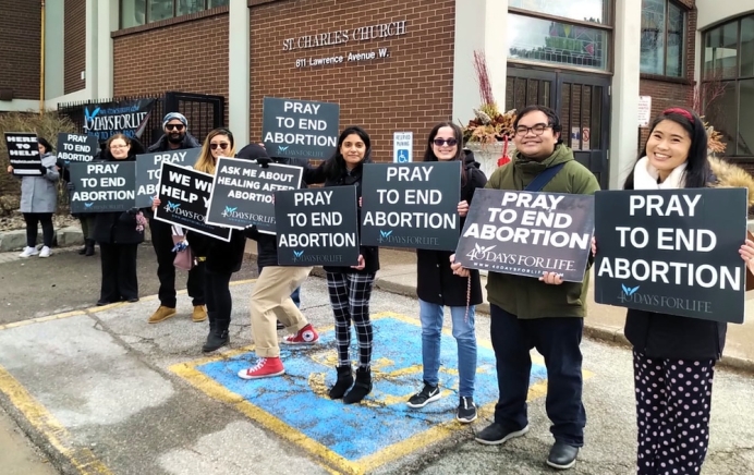 Pro-life advocates at Toronto&#039;s 2022 40 Days for Life campaign