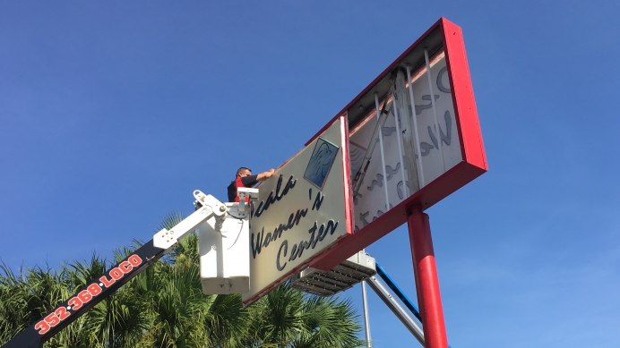 Signage removed at the former Ocala Women&#039;s Clinic, an abortion mill formerly run by ex-abortionist James Pendergraft