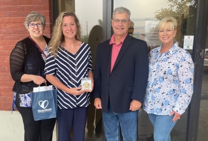 Heartbeat International Vice President of Ministry Services Betty McDowell, Heartbeat of Toledo Executive Director Renee Palacios, Heartbeat International President Jor-El Godsey and Heartbeat International Vice President of Mission Advancement Cindi Boston-Bilotta