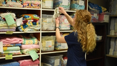 Cedarville University nursing student Stephanie Limbers volunteers at Pregnancy Resource Center of Clark County.